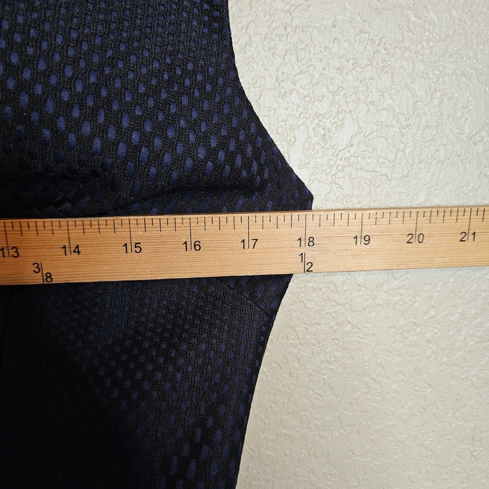 Trina Turk Blue and Black Textured‎ V Neck Fit Flare Dress Size 10 Back cut out - Picture 11 of 12